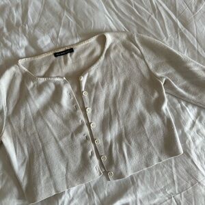 Brandy Melville White Athelia Cardigan